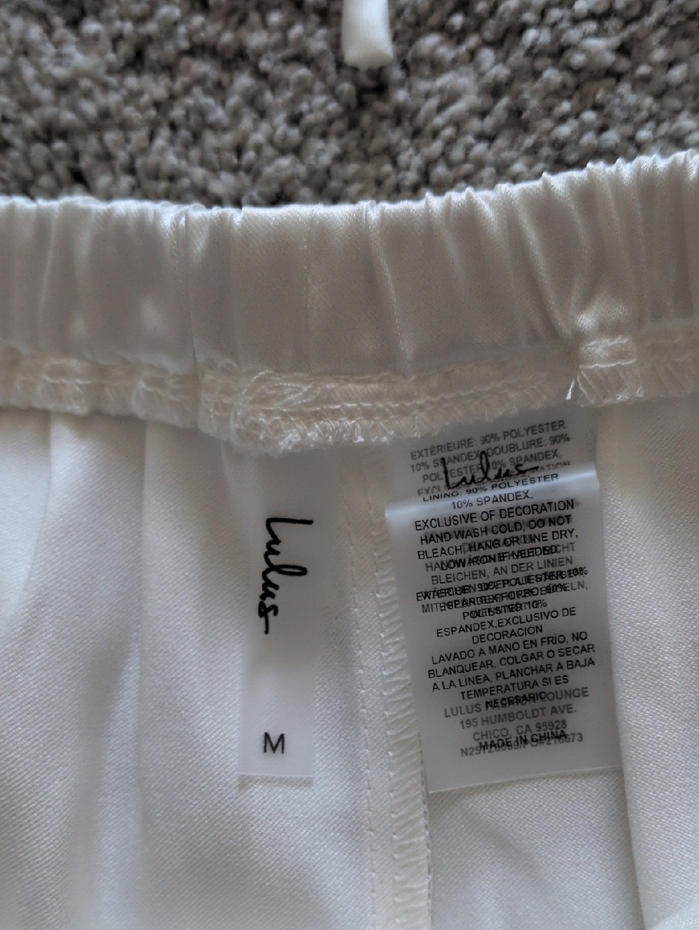 NWT Lulus Sarua Ivory Satin Rosette Two-Piece Lingerie Pajama Set Size Medium - Picture 4 of 9